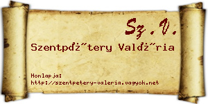Szentpétery Valéria névjegykártya
