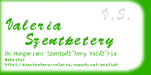 valeria szentpetery business card